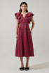 Arvada Plaid Santana Tie Back Midi Dress